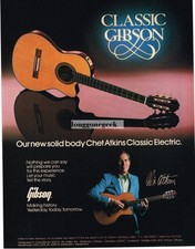 1983 GIBSON  Electric Acoustic Guitar CHET ATKINS Classic  Vtg Print Ad