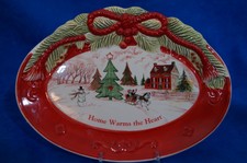 Fitz and Floyd "Home Warms the Heart" Sentiment Tray - Excellent