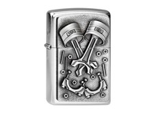 ZIPPO "ENGINE PARTS V2" EMBLEM SATIN LIGHTER / 2003987 ** NEW in BOX **