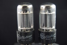 Two GE 6BX7GT Audio Receiver Vacuum Tubes  