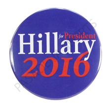 2016 HILLARY for PRESIDENT 3" PIN BACK CAMPAIGN BUTTON, clinton blu