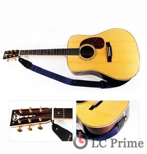 PU Leather End Thick Nylon Adjustable Electric Acoustic Guitar Bass Strap Belt