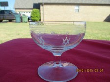 2 Vintage Clear Glass Sherbet Bowls on Pedestals