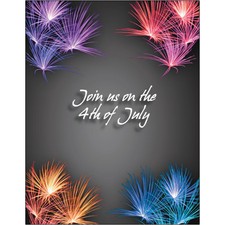 Pack of 10 Fourth of July Party Fill-In Invitations - 4JFI-01 Fireworks - Fun!