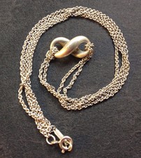 Tiffany & Co. .925 Sterling Silver Double Chain Infinity Necklace