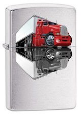 ZIPPO "TRUCK" BRUSHED CHROME COLOR LIGHTER ** NEW in BOX **