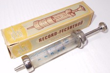 Vintage syringe glass record Hungary medical devices ANTIQUE in box 1940's