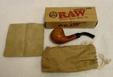 New RAW Rolling Papers Brand Uncoated Wood Tobacco Smoking Pipe W/ Pouch 