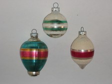 Shiny Brite UFO Lantern Shape Antique Glass Christmas Ornament Decoration 1950's