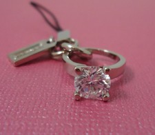 NEW RARE Coach Swarvosky Crystal Ring Lanyard Key Chain Fob Cell Phone Bag Charm