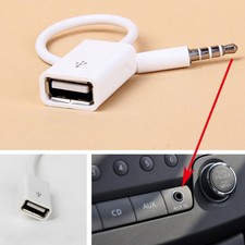 3.5mm Male AUX Audio Plug Jack to USB 2.0 Female Converter Cable Cord Car MP3