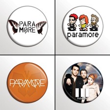 4-Piece PARAMORE  1” Pinback Band Buttons / Pins / Badges Set 