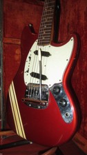Vintage 1969 Fender Mustang Electric Guitar Competition Red w/ Original Case!