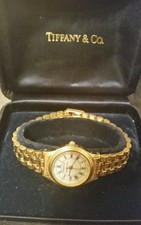 Tiffany & Co. PORTFOLIO Gold Swiss Ladies Watch Gold plated wrist band 10mic