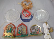 ~Downsizing-Lot 8 Christmas Ornaments Praying Angel Candles Hummingbird Nativity