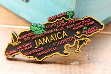 Jamaica's Map Tourist Travel Souvenir Rubber Fridge Magnet
