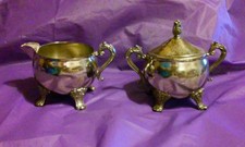 Vtg Silver Plate creamer and sugar bowl