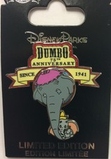 WDW / Disneyland Park Dumbo & Mrs Jumbo 75th Anniversary Disney Swivel LE Pin