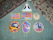 Vintage NASA SPACE SHUTTLE PATCH LOT Of 7 Patches RARE !