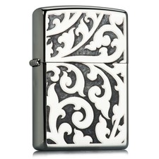 Zippo High Polish Chrome Filigree Windproof Lighter 28530 --- Free Ship