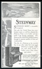 1912 Steinway upright piano art vintage print ad