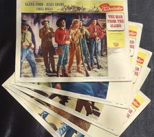 SET OF 5 MAN FROM ALAMO 1953 VINTAGE LOBBY FILM CARDS WESTERN POSTERS GLENN FORD