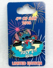 Disney Pin 4TH OF JULY 2016 STITCH Spinner Limited Edition