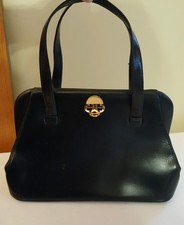 Bienen Davis Vintage Purse Handbag Black Gold Small Classic