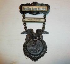 Antique Modern Woodmen of America Medal Pin Badge - Puyallup Washington Camp