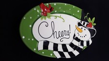 Fitz and Floyd FrostyThe Snowman Frolic Cheers Plate