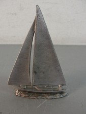 PEWTER NAUTICAL SAILBOAT SAIL SAILING BOAT OCEAN SEA SHIP SCULPTURE FIGURE VTG