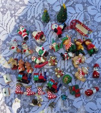 vintage miniature christmas tree ornament lot  40 pieces