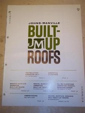 Johns-Manville Catalog~Asbestos~Built-Up Roofs/Roofing/Flashing/Flexstone~1968