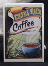 Costa Rica "Coffee" Vintage Travel Poster 2" X 3" Fridge / Locker Magnet.