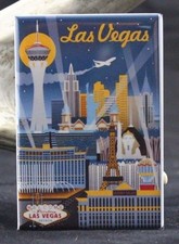 Las Vegas Vintage Travel Poster 2" X 3" Fridge / Locker Magnet. Nevada 