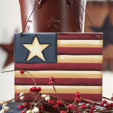 Primitive Americana Wood Flag