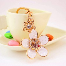 Lovely New Creative Flower Crystal Rhinestone Charm Pendant Key Bag Chain Gift