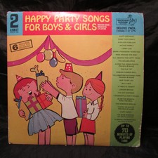 Happy Party Songs For Boys & Girls 2 Vinyl LP Set MGLP-109 with Coloring Sheet 