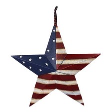 22" July 4th Americana Patriotic Wall Decor American Flag Barn Metal 3D Star