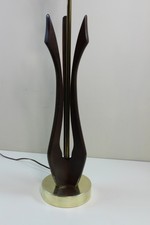 Mid Century Danish Modern Wooden Teak Table Lamp  38" High