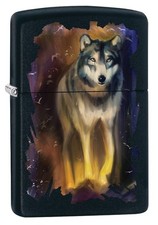 ZIPPO "WOLF" MATTE BLACK COLOR LIGHTER * NEW in BOX *