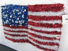 4TH OF JULY USA United States FLAG 18"W x 12"L Hanging Decoration by ShopKo NEW