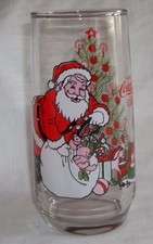 Vintage McCrory Santa & Christmas Tree Glass ~ Coke Coca-Cola NICE!