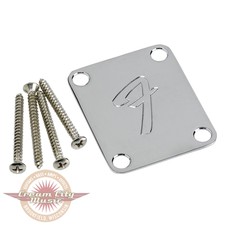 Brand New Fender 4-Bolt '70s Vintage-Style F Logo Neck Plate Replacment 