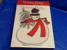 FITZ & FLOYD holiday home SNOWMAN PLATE wall hanging CHRISTMAS china NEW in BOX!
