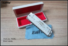 EASTTOP NEW COLOR T008L blues harp key of C white paint covers  harmonica
