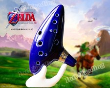 12 Hole Ocarina of Time Ceramic Alto C Flute Legend of Zelda Blue Instrument