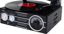 Record Player Vintage Vinyl Portable Turntable 3 Speed Phonograph Jensen Black 
