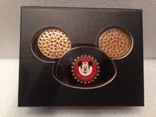 Disney Jumbo Pin Golden Jeweled Mickey Ears