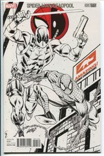 SPIDER MAN DEADPOOL #1 AMAZING CON SKETCH  VARIANT LIEFELD MARVEL 2015 NM
